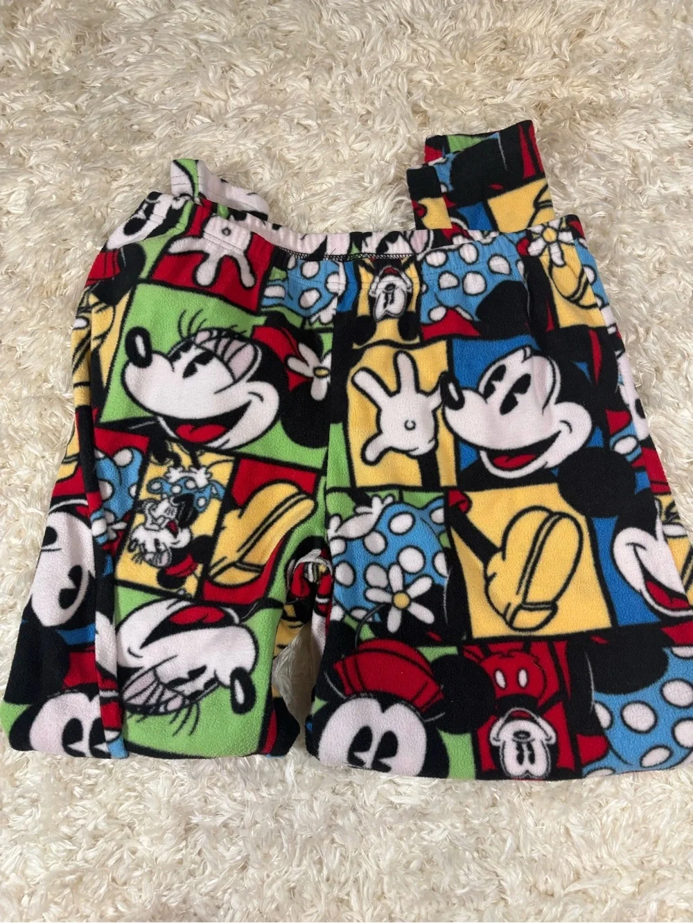 Disney Multicolor Mickey Mouse Fleece PJ Set-sz 8-10